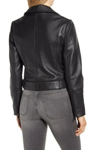 Samma Belted Leather Biker Jacket