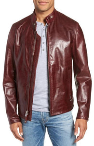 Café Racer Waxy Cowhide Leather Jacket