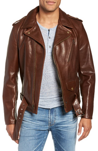 50s Oil Tanned Cowhide Leather Moto Jacket