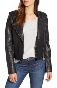 Pebble Leather Moto Jacket