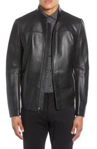 Praslin Zenith Lambskin Leather Bomber Jacket