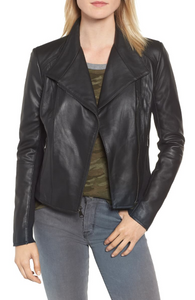 Marc New York by Andrew Marc Felix Stand Collar Leather Jacket