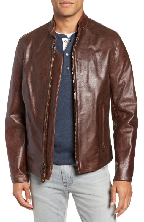 Café Racer Waxy Cowhide Leather Jacket