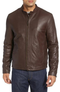 Lambskin Leather Moto Jacket