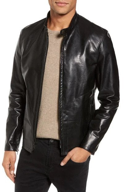 Café Racer Unlined Cowhide Leather Jacket