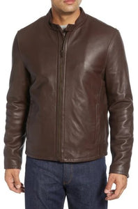 Lambskin Leather Moto Jacket