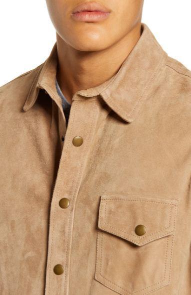 One Pocket Suede Shirt Jacket