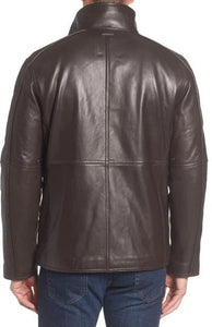 Hartz Leather Jacket with Quilted Bib