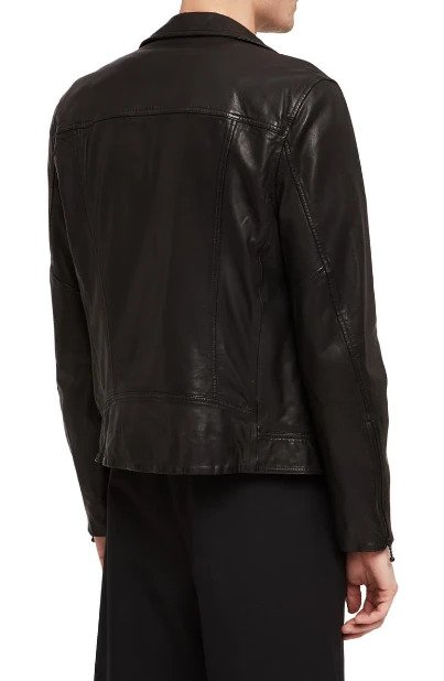 Holt Slim Fit Leather Biker Jacket