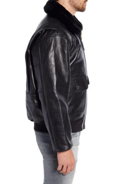 Genuine Shearling Collar Jacket