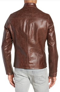 Café Racer Waxy Cowhide Leather Jacket