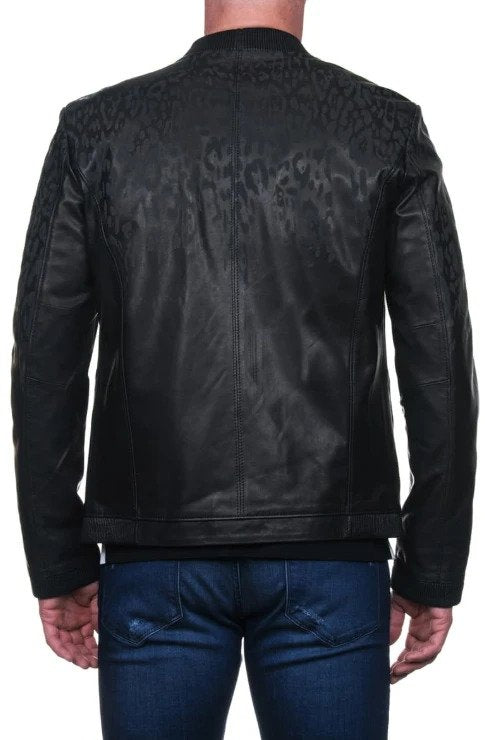 Drips Leather Bomber Jacket