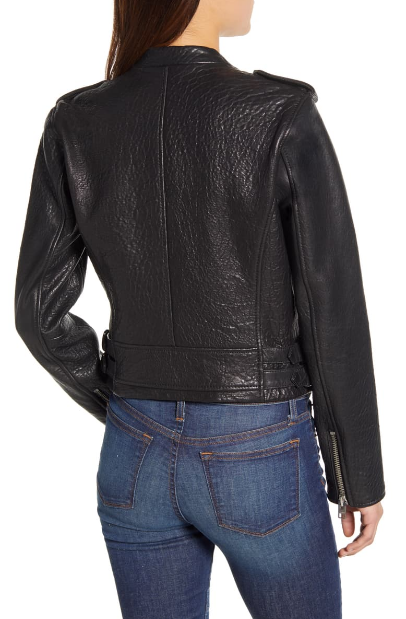 Pebble Leather Moto Jacket