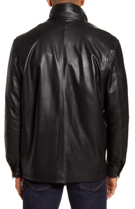 Leather Jacket with Removable Inset Bib