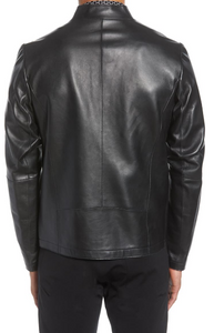 Bonded Leather Racing Jacket