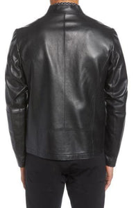 Praslin Zenith Lambskin Leather Bomber Jacket