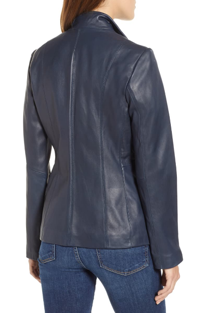 Cole Haan Leather Moto Jacket