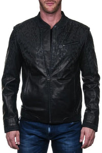 Drips Leather Bomber Jacket