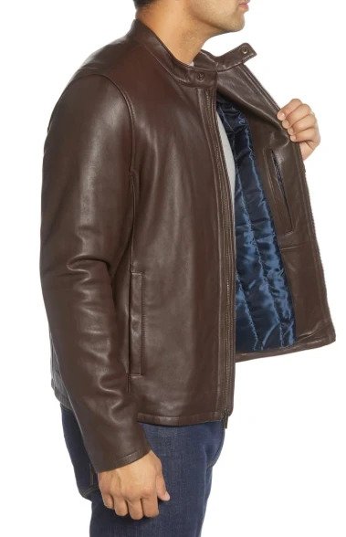 Lambskin Leather Moto Jacket