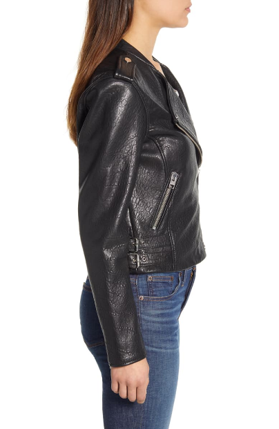 Pebble Leather Moto Jacket