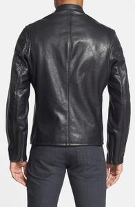 Café Racer Oil Tanned Cowhide Leather Moto Jacket