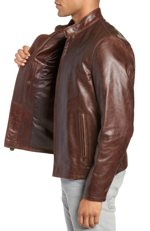 Café Racer Waxy Cowhide Leather Jacket