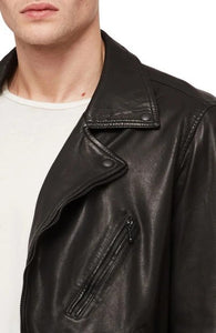 Holt Slim Fit Leather Biker Jacket