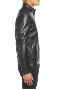 Praslin Zenith Lambskin Leather Bomber Jacket