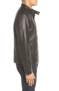 Orlando Leather Racer Coat
