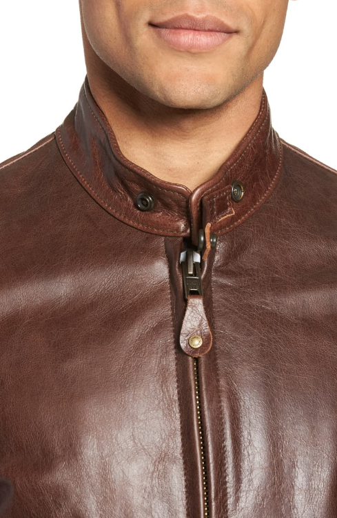 Café Racer Waxy Cowhide Leather Jacket