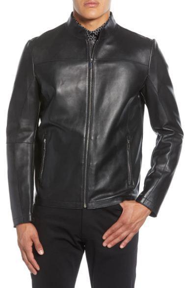 Praslin Zenith Lambskin Leather Bomber Jacket