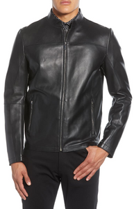 Bonded Leather Racing Jacket