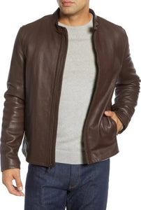 Lambskin Leather Moto Jacket