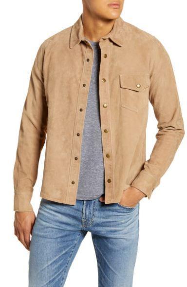 One Pocket Suede Shirt Jacket