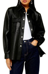 Leather Shirt Jacket