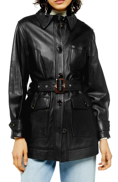 Casey Belted Leather Jacket