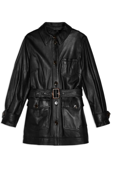 Casey Belted Leather Jacket