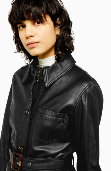 Casey Belted Leather Jacket