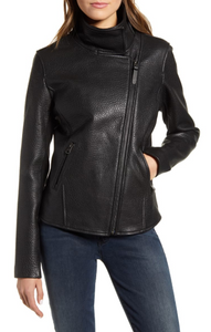 Sandy-N Lambskin Leather Moto Jacket