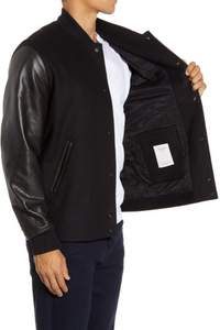 Boulder Slim Fit Wool Blend & Leather Jacket