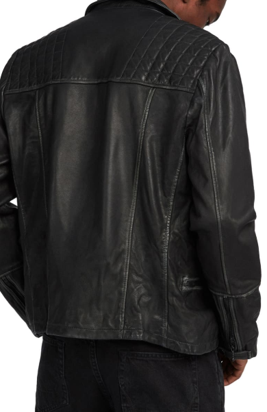 Cargo Biker Slim Fit Leather Jacket