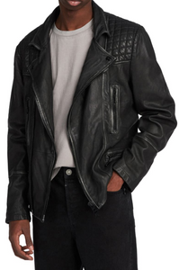Cargo Biker Slim Fit Leather Jacket
